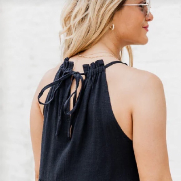 Anthropologie Drew Halter Tiered Dress Black Small - Picture 2 of 8